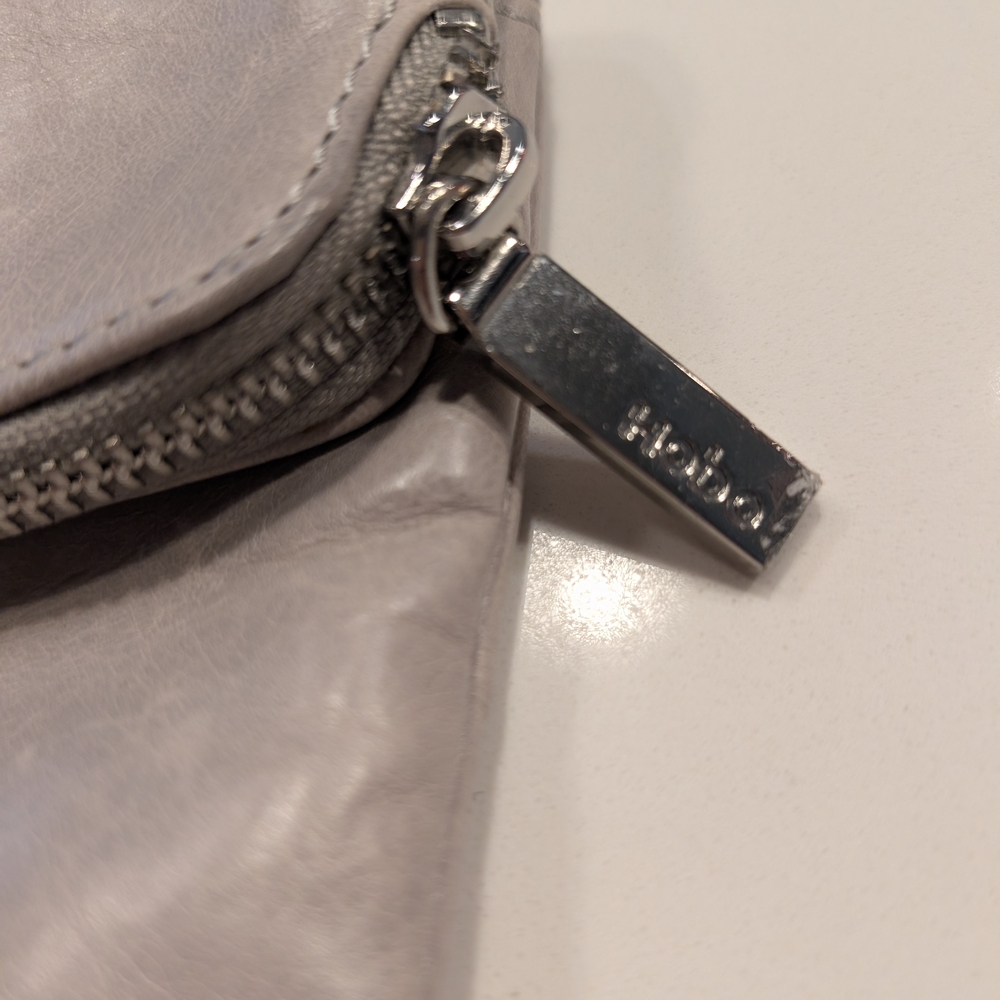 HOBO Grey Leather Festival Boho Zip Crossbody Bag - Picture 5 of 9
